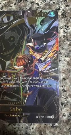 One Piece English OP07-118 Sabo SP Special Alternate Art Secret Rare - Image 3