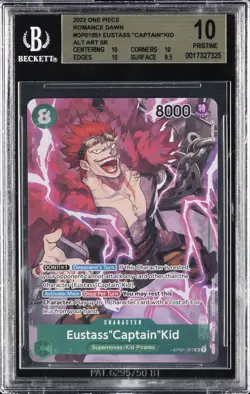 2022 ONE PIECE OP01-ROMANCE DAWN ALT ART #051 EUSTASS "CAPTAIN" KID BGS 10 - Image 1