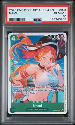 2026 ONE PIECE OP14-EB04-THE AZURE SEA'S SEVEN #031 NAMI PSA 10 - Image 1