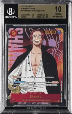 2022 ONE PIECE ROMANCE DAWN SCR PAR #OP01120 SHANKS BGS 10 - Image 1