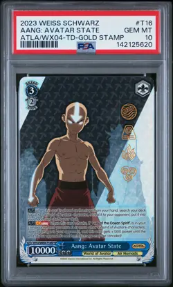 2023 WEISS SCHWARZ AVATAR THE LAST AIRBENDER #T16 AANG: AVATAR STATE PSA 10 - Image 1