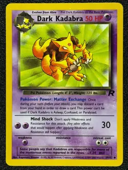 Dark Kadabra 39/82 Base Set Series Team Rocket Uncommon Stage 1 Pokemon Card NM - Image 1