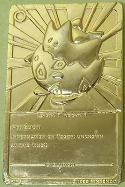 Loose 1999 Burger King Pokemon 23K Gold Plated Togepi Card - Image 2