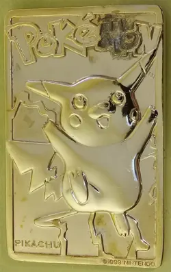 Loose 1999 Burger King Pokemon 23K Gold Plated Pikachu Card - Image 1