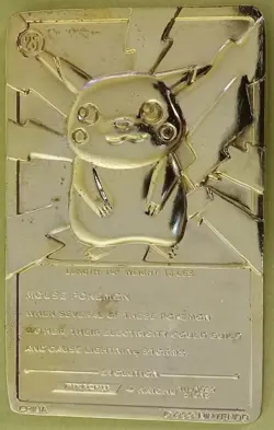Loose 1999 Burger King Pokemon 23K Gold Plated Pikachu Card - Image 2