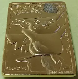 Loose 1999 Burger King Pokemon 23K Gold Plated Pikachu Card - Image 3