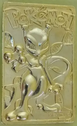 Loose 1999 Burger King Pokemon 23K Gold Plated Mewtwo Card - Image 1