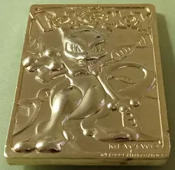 Loose 1999 Burger King Pokemon 23K Gold Plated Mewtwo Card - Image 3
