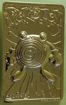 Loose 1999 Burger King Pokemon 23K Gold Plated Poliwhirl Card - Image 1