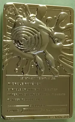 Loose 1999 Burger King Pokemon 23K Gold Plated Poliwhirl Card - Image 2