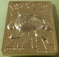 Loose 1999 Burger King Pokemon 23K Gold Plated Poliwhirl Card - Image 3