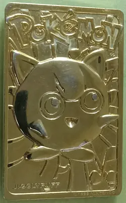 Loose 1999 Burger King Pokemon 23K Gold Plated Jigglypuff Card - Image 1