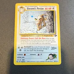 Pokemon Giovanni's Persian Gym Challenge Card 8/132 60 HP Vintage 2000 English - Image 1