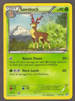 Sawsbuck 14/114 Black and White 2011 Pokemon Card LP-NM Rare - Image 1