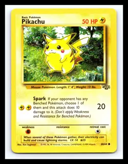 ⚡ Pikachu # 60/64 Jungle Non Holo Foil Pokemon 1999 Vintage Card - Image 1