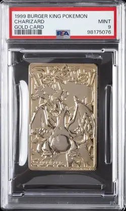 1999 BURGER KING POKEMON GOLD CARDS CHARIZARD PSA 9 - Image 1