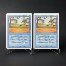 (2) Magic: The Gathering Phantasmal Terrain MTG Revised Edition Vintage 1994 LP - Image 1
