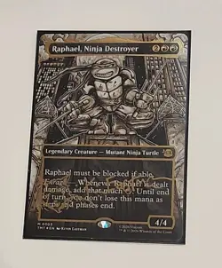 Magic the Gathering Raphael Ninja Destroyer #303 TMNT Gold Foil Autographed - Image 1