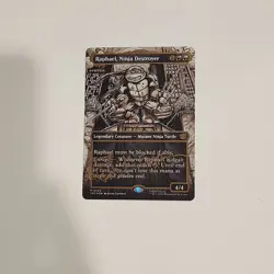 Magic the Gathering Raphael Ninja Destroyer #303 TMNT Gold Foil Autographed - Image 2