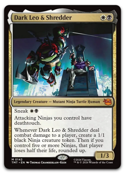 Dark Leo & Shredder #142 (NM) TMT Magic MTG - Image 1