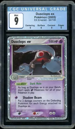 Pokemon Dusclops ex Holo CGC 9 EX Emerald 94/106 2005 - Image 1
