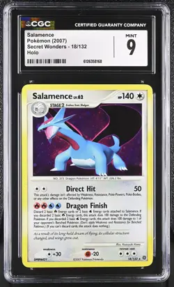 CGC 9 MINT Salamence 2007 Secret Wonders 18/132 Holo Pokemon Card - Image 1