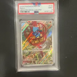 2025 POKEMON MEP MEGA EVOLUTION ETB PROMO #010 RIOLU PSA 9 - Image 1