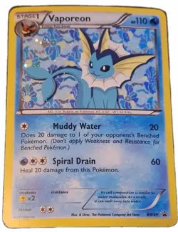 Pokemon TCG Vaporeon Black Star Promos BW89 Holo TOP LOADED Card MINT NEW - Image 1