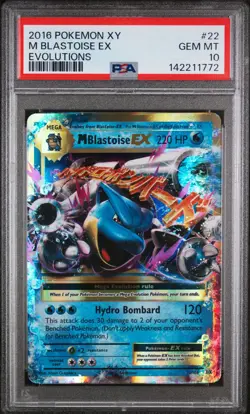 2016 POKEMON XY EVOLUTIONS #22 M BLASTOISE EX PSA 10 - Image 1