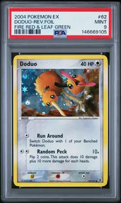 Pokemon Doduo 62/112 FireRed & LeafGreen Reverse Holo PSA 9 MINT - Image 1