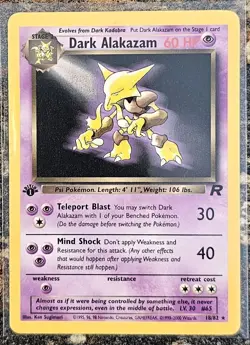 Pokemon 2000 Team Rocket Dark Alakazam 1st Edition 18 NM or Better - Image 1
