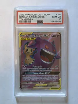 PSA 10 Pokemon Gengar & Mimikyu GX Full Art Ultra Rare TAG TEAM 164/181 Team Up - Image 3