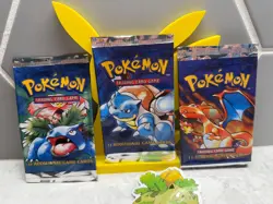 *EMPTY* 3 Pokemon Booster Pack Sleeves - Base Set - Image 1