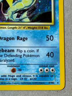 Pokemon TCG 1999 Base Set Gyarados Holo 006/102 - Image 4