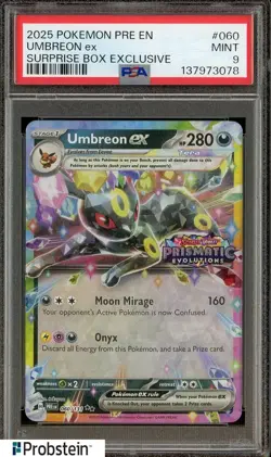 2025 Pokemon PRE EN Surprise Box Exclusive #060 Umbreon ex PSA 9 MINT - Image 1
