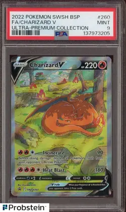 2022 Pokemon SWSH BSP Ultra Premium Collection #260 FA Charizard V PSA 9 - Image 1