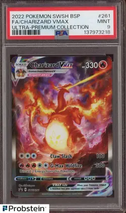 2022 Pokemon BSP SWSH261 SWSH Ultra Premium Collection 261 Charizard Vmax PSA 9 - Image 1