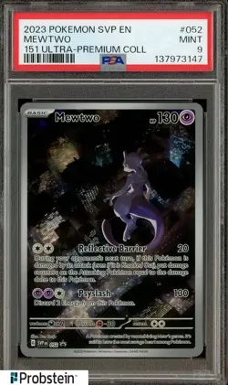 2023 Pokemon SVP EN 151 Ultra Premium Collection UPC #052 Mewtwo PSA 9 MINT - Image 1