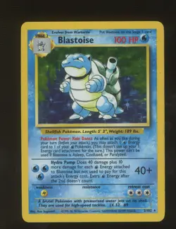 Pokemon Blastoise 2/102 Base Set Unlimited Holo Game - Image 1