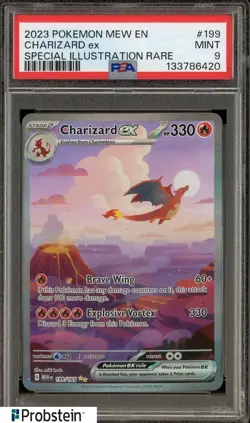 2023 Pokemon Mew En Special Illustration Rare #199 Charizard Ex PSA 9 MINT - Image 1