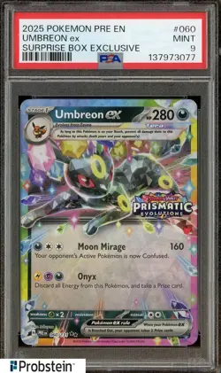 2025 Pokemon PRE EN Surprise Box Exclusive #060 Umbreon ex PSA 9 MINT - Image 1