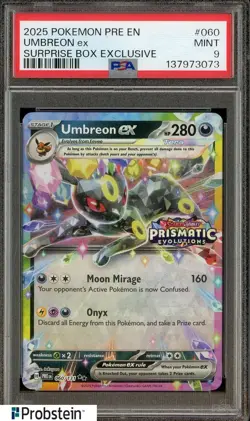 2025 Pokemon PRE EN Surprise Box Exclusive #060 Umbreon ex PSA 9 MINT - Image 1