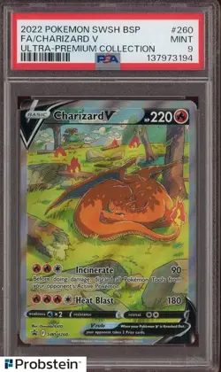 2022 Pokemon SWSH BSP Ultra Premium Collection #260 FA Charizard V PSA 9 - Image 1