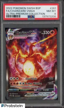 2022 Pokemon BSP SWSH261 SWSH Ultra Premium Collection 261 Charizard Vmax PSA 8 - Image 1