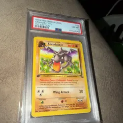 AERODACTYL 1999 Pokemon Fossil 1st Edition #16 PSA 8 - Image 1