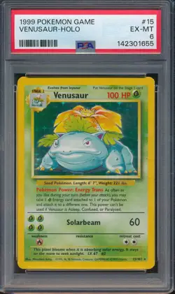 1999 Pokemon Game 15 Venusaur Holo PSA 6 EX-MT - 142301655 - Image 1