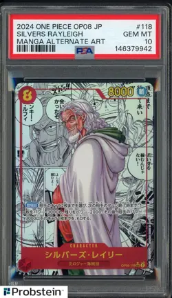 2024 One Piece OP08 Japanese #118 Silvers Rayleigh Manga Alternate Art PSA 10 - Image 1