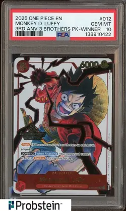 2025 One Piece Monkey.D.Luffy 3rd Anv. Event Winner Prize Promo ST01-012 PSA 10 - Image 1