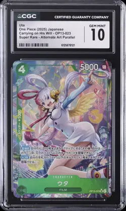 2025 ONE PIECE CARRYING ON HIS WILL JPN ALT ART UTA CGC 10 GEM MINT - Image 1