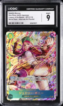 2025 ONE PIECE JPN #OP12-118 JLEGACY OF THE MASTER ALT ART EWELRY BONNEY CGC 9 - Image 1